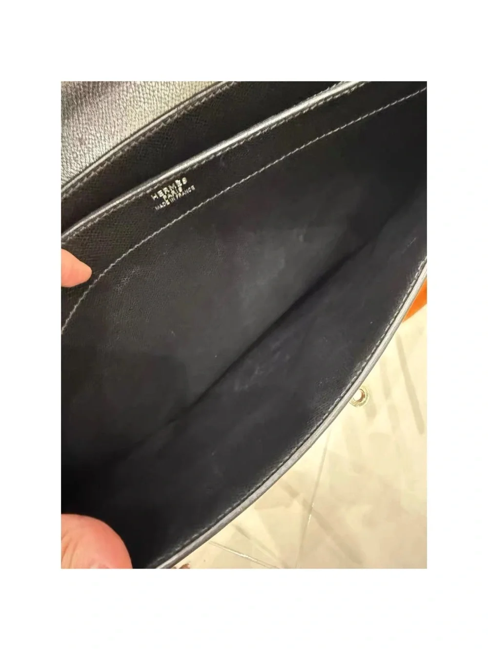 Hermes Black Leather Top-Handle Briefcase with Palladium Hardware